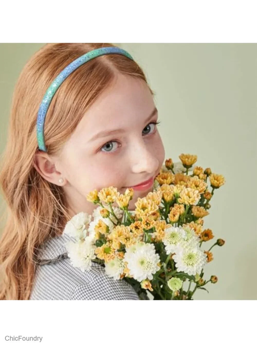 Glitter Headband Set of 6 for Women Girls Elastic Stretchy Hair Accessory